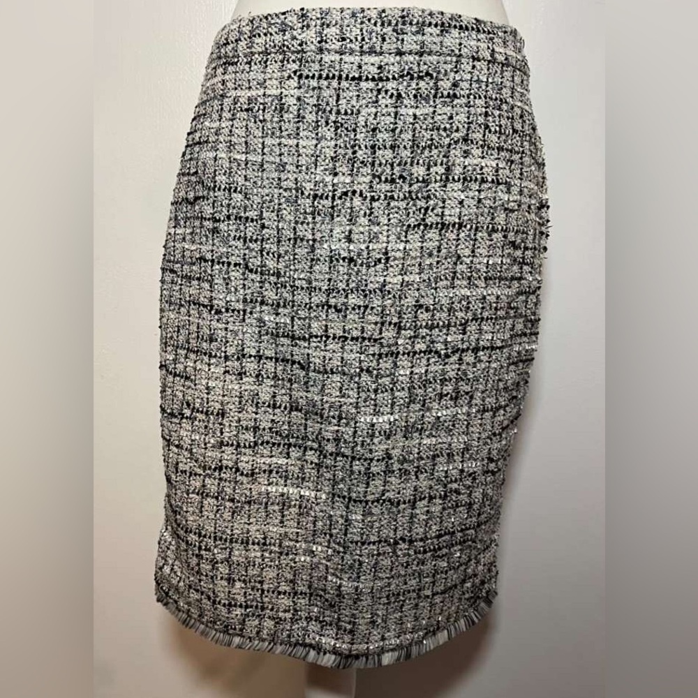 Ann Taylor tweed straight pencil skirt petite 8P